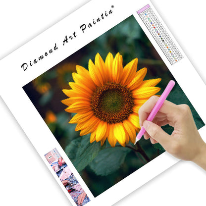 Livfull Solros - Diamantmålning