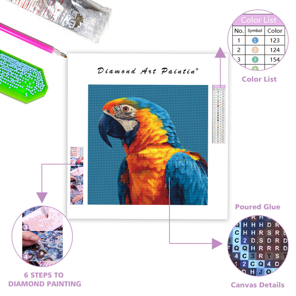 Livfull Tropisk Fågel - Diamantmålning