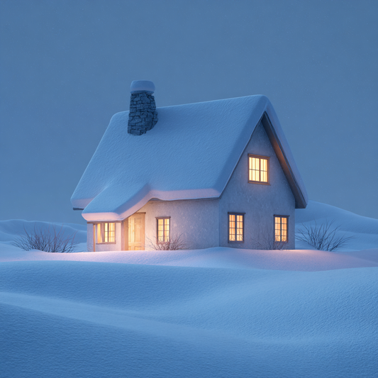 Vinterstuga i Snö - Diamantmålning