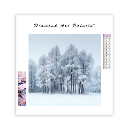 Vintersnöig Skog - Diamantmålning
