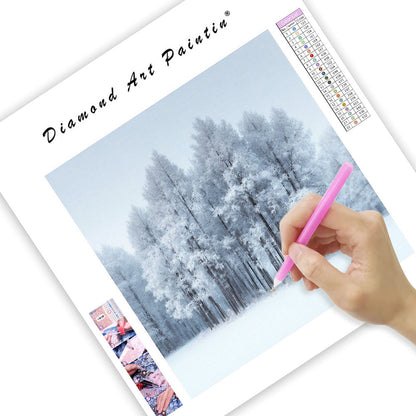 Vintersnöig Skog - Diamantmålning
