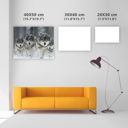 Vargflock i Snön - Diamantmålning