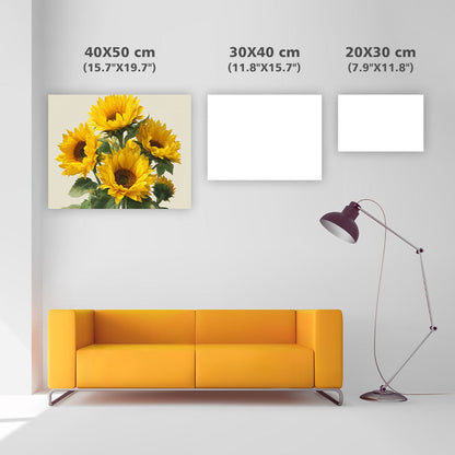 Gul Solrosbukett - Diamantmålning