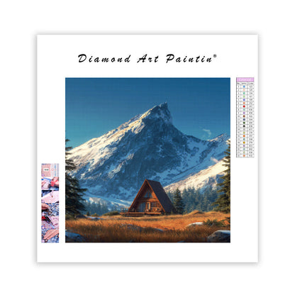 Alpin stuga ensamhet - Diamantmålning