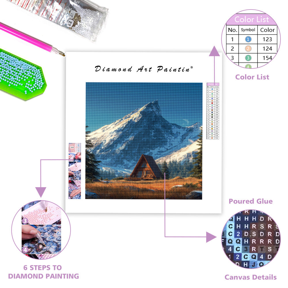 Alpin stuga ensamhet - Diamantmålning