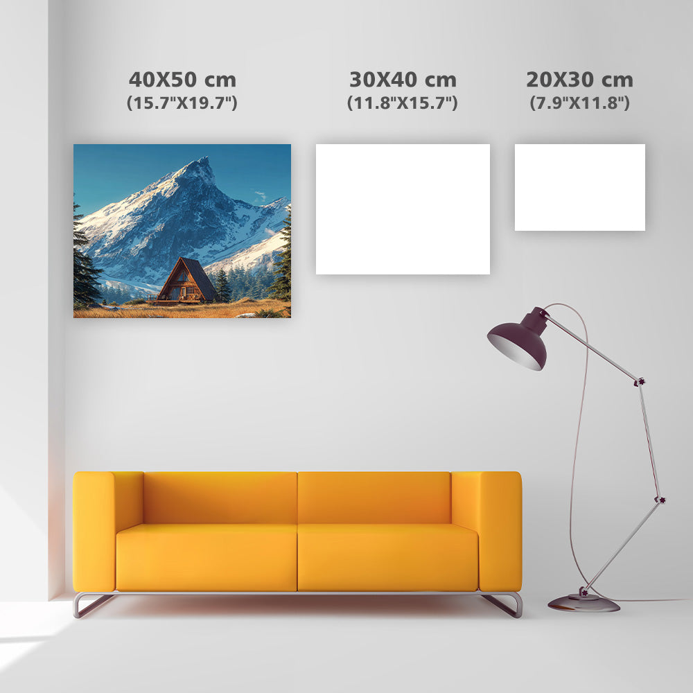 Alpin stuga ensamhet - Diamantmålning