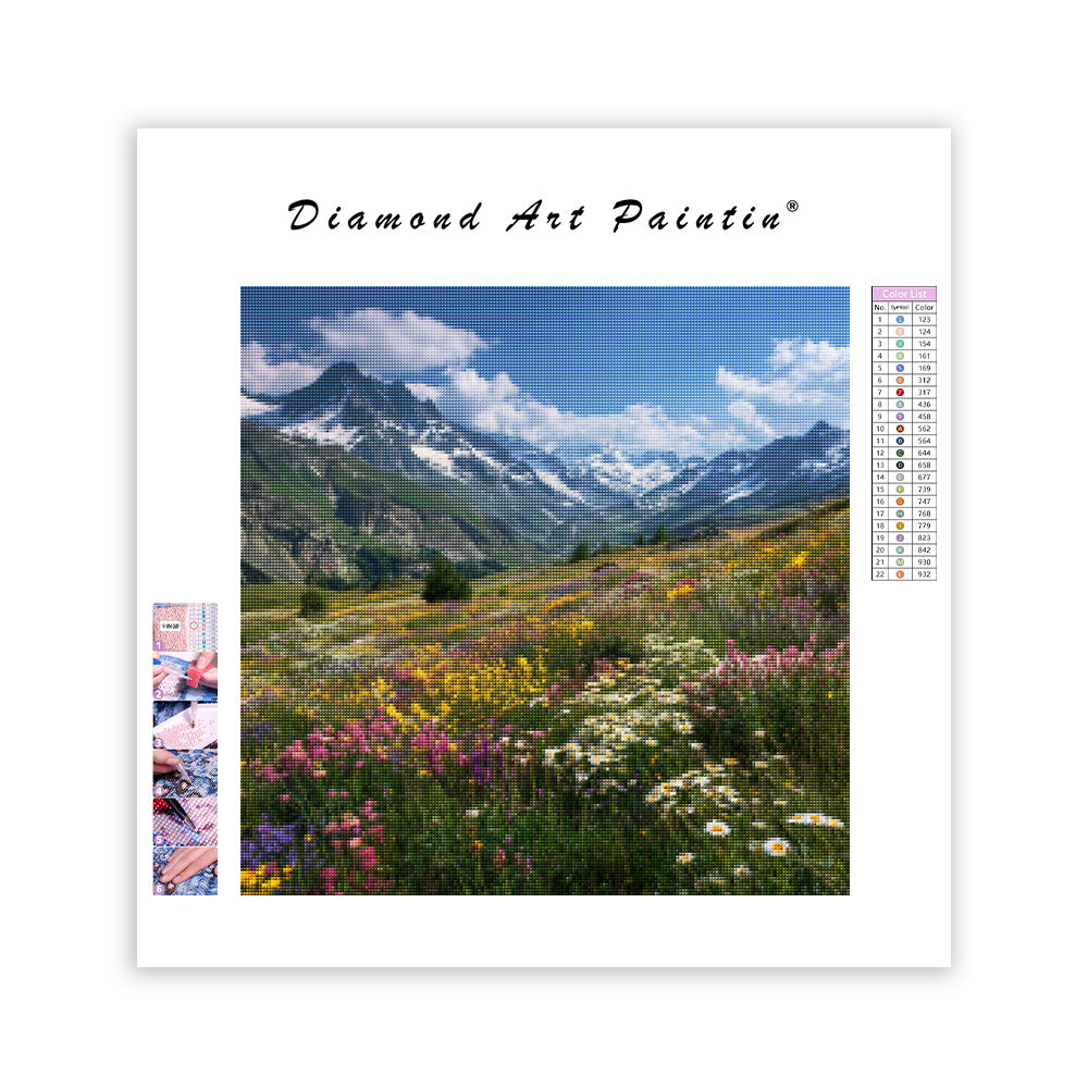 Alpin ängsvildblommor - Diamantmålning