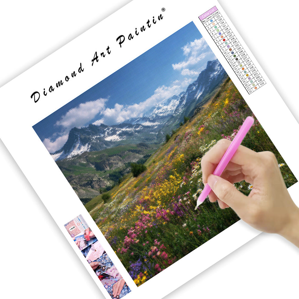 Alpin ängsvildblommor - Diamantmålning