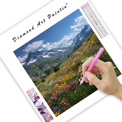 Alpin ängsvildblommor - Diamantmålning