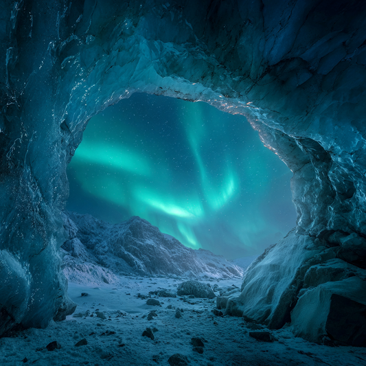 Nordljus isgrotta fönster - Diamantmålning