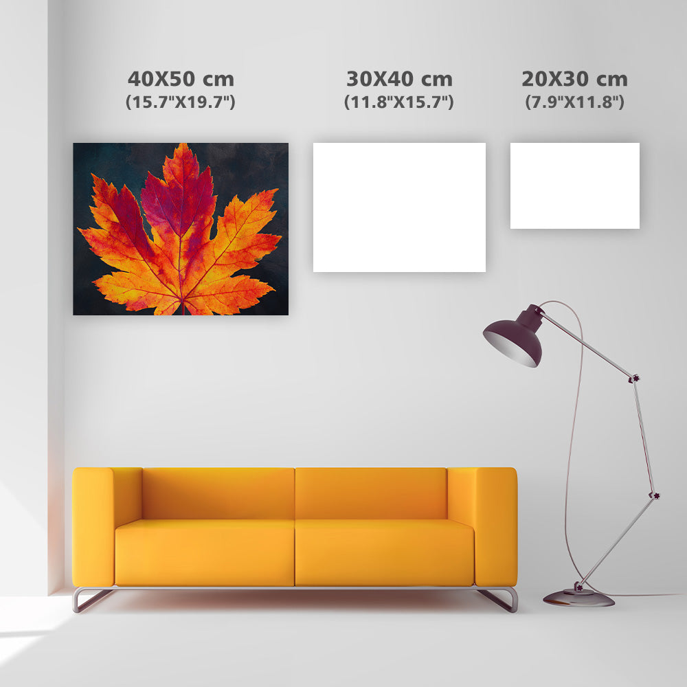 Höst lönnlöv närbild - Diamantmålning