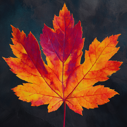 Höst lönnlöv närbild - Diamantmålning