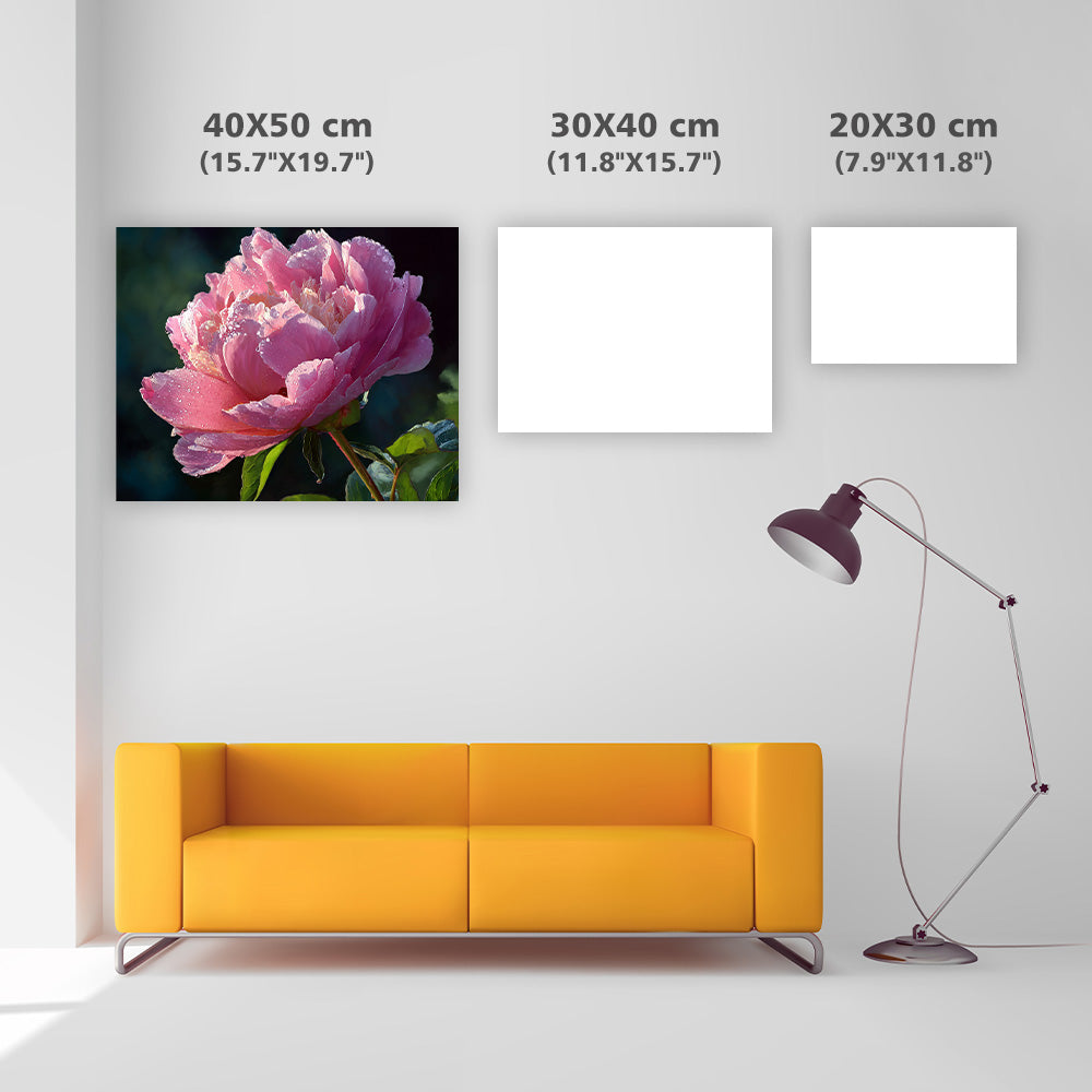 Blommande pion majestät - Diamantmålning