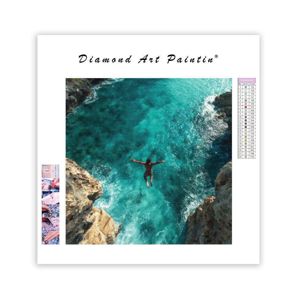 Klippdykare i luften - Diamantmålning