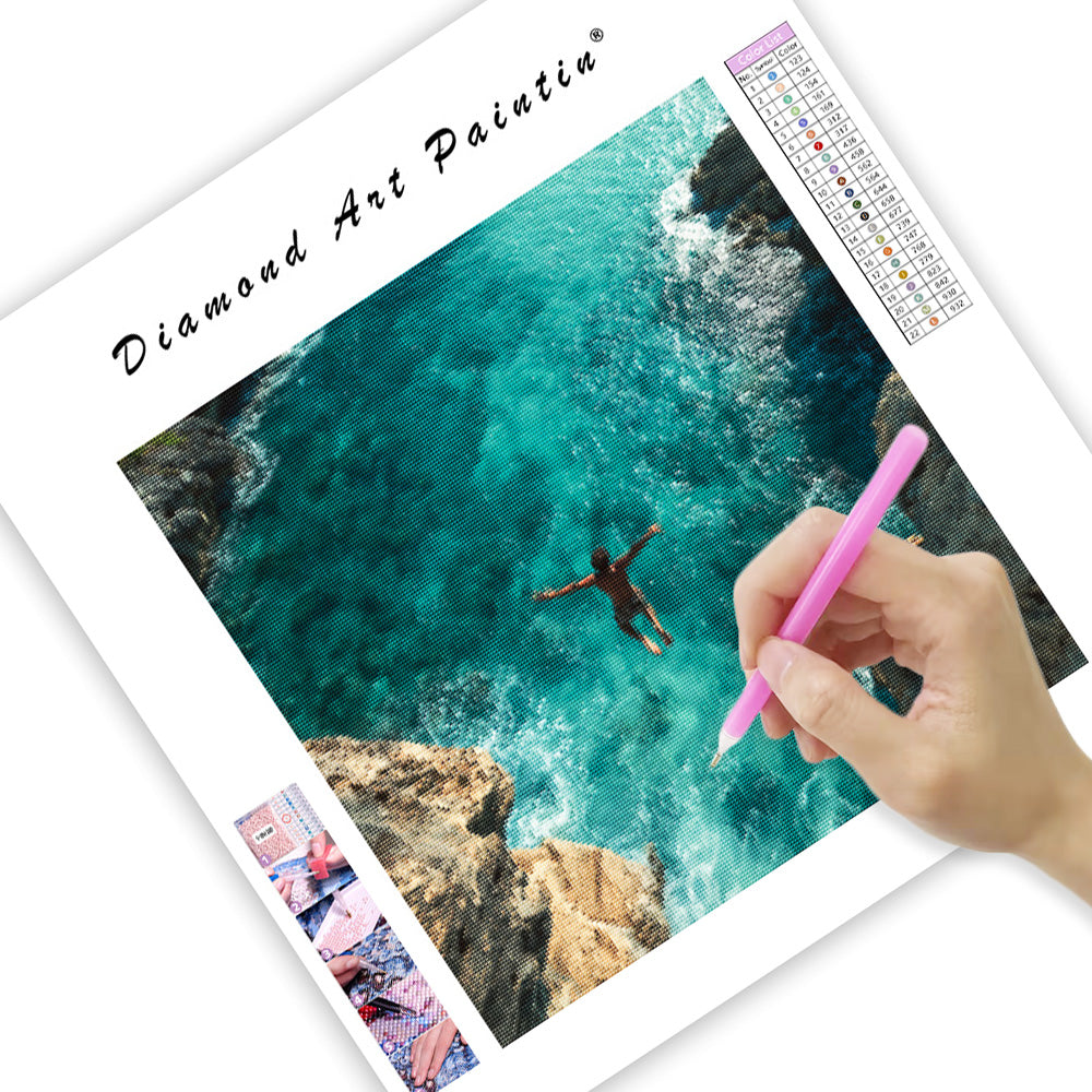 Klippdykare i luften - Diamantmålning