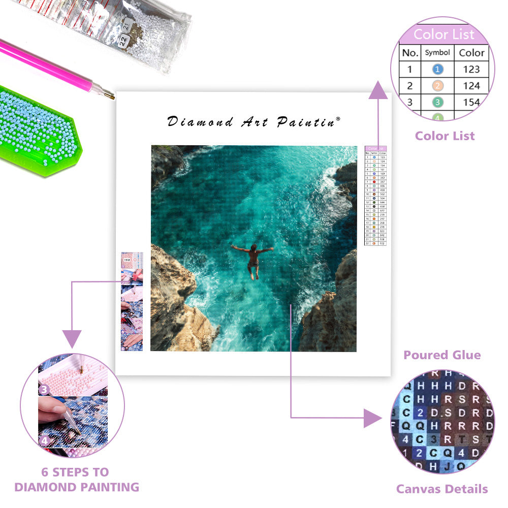 Klippdykare i luften - Diamantmålning