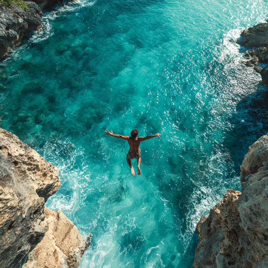 Klippdykare i luften - Diamantmålning