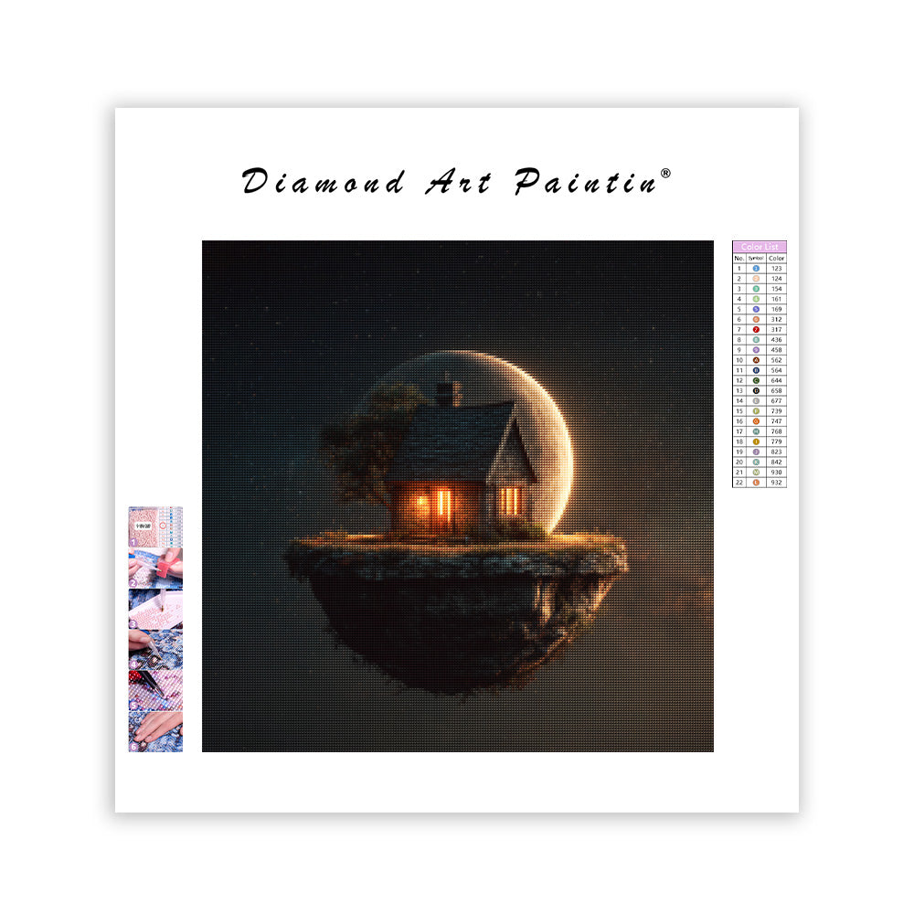 Stuga på en planet - Diamantmålning