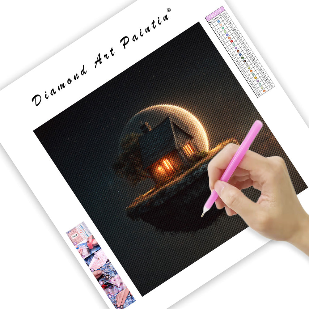 Stuga på en planet - Diamantmålning