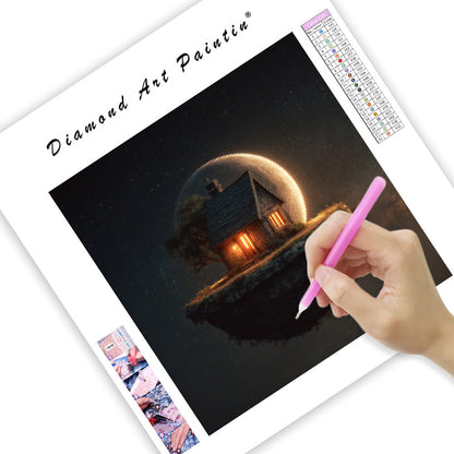 Stuga på en planet - Diamantmålning