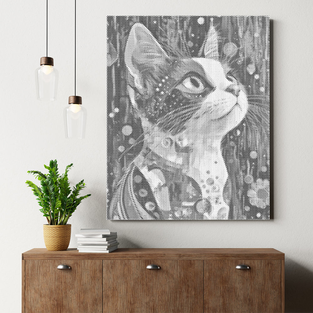 Trefärgad katt – Punktmålning