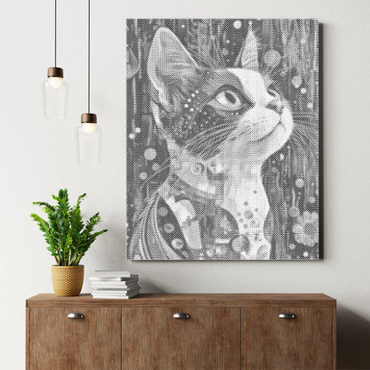 Trefärgad katt – Punktmålning