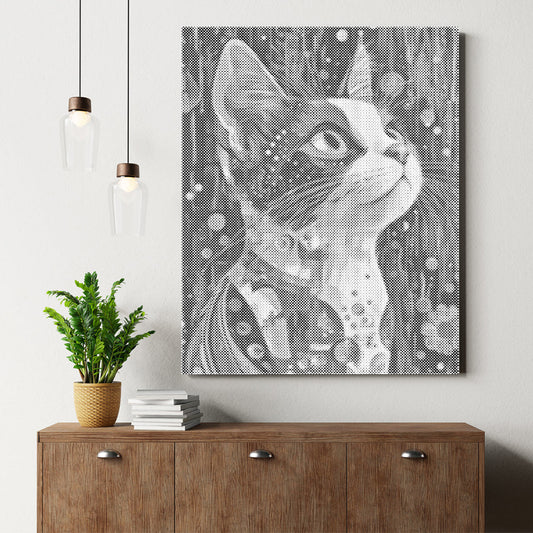 Trefärgad katt – Punktmålning