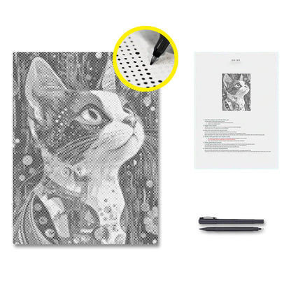 Trefärgad katt – Punktmålning