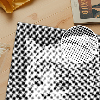Katt med pärlörhänge – Punktmålning