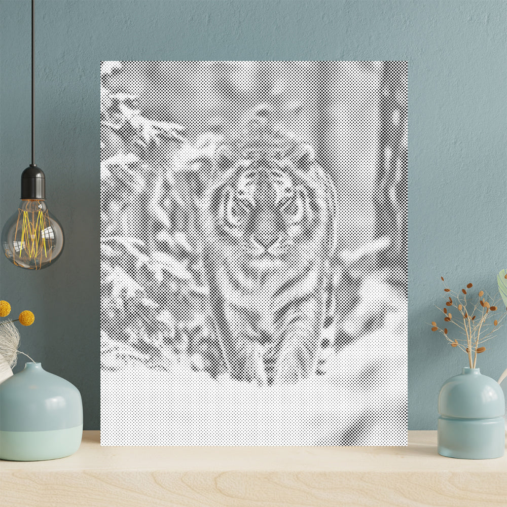 Sibirisk tiger i snö - Prickmålning
