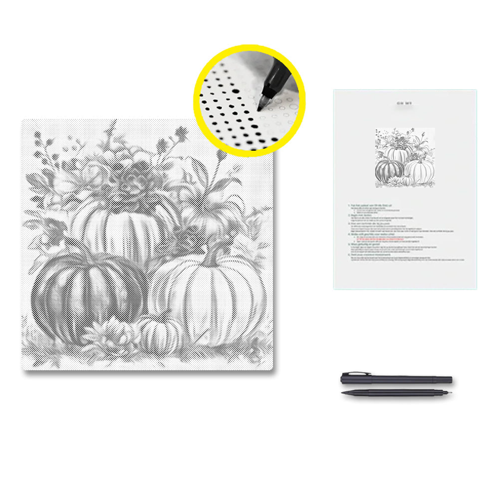 Pumpor och blommor – Punktmålning