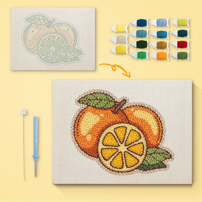 Citrusfrukter – Punch needle-broderi