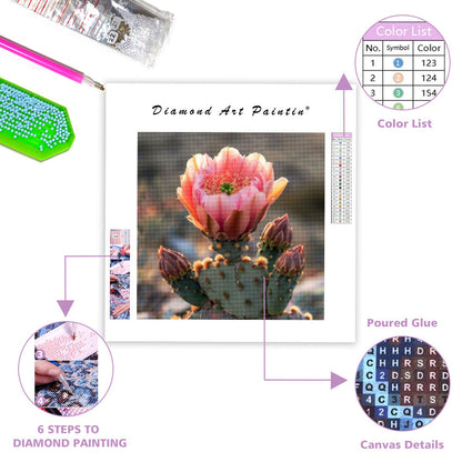 Blommande kaktus – Diamantmålning