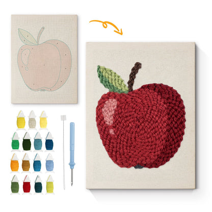 Rött äpple – Punch needle-broderi