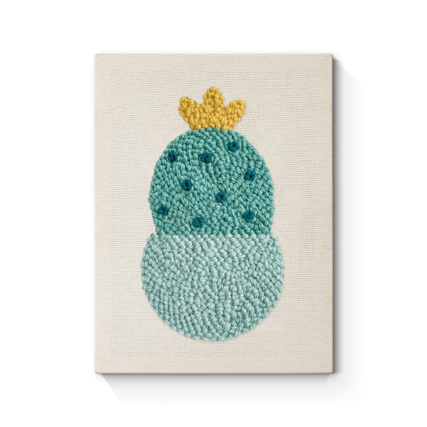 Kaktus med gul krona – Punch needle-broderi
