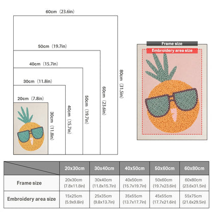 Cool ananas – Punch needle-broderi