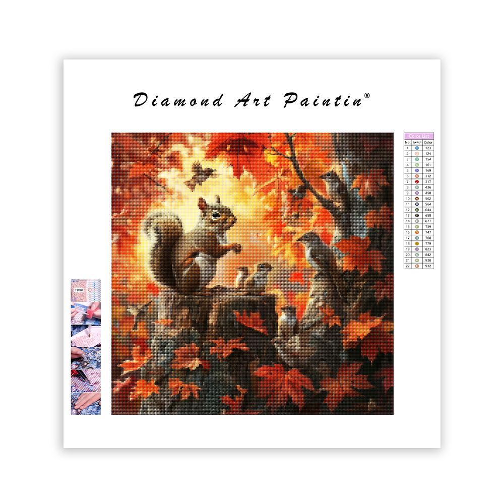 Ekorrsamhälle - Diamond Painting