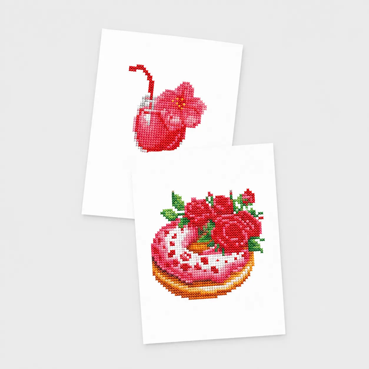 Mini-Rosa Dryck & Jordgubbstårta
