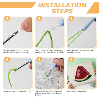 Vattenmelonskiva – Punch needle-broderi
