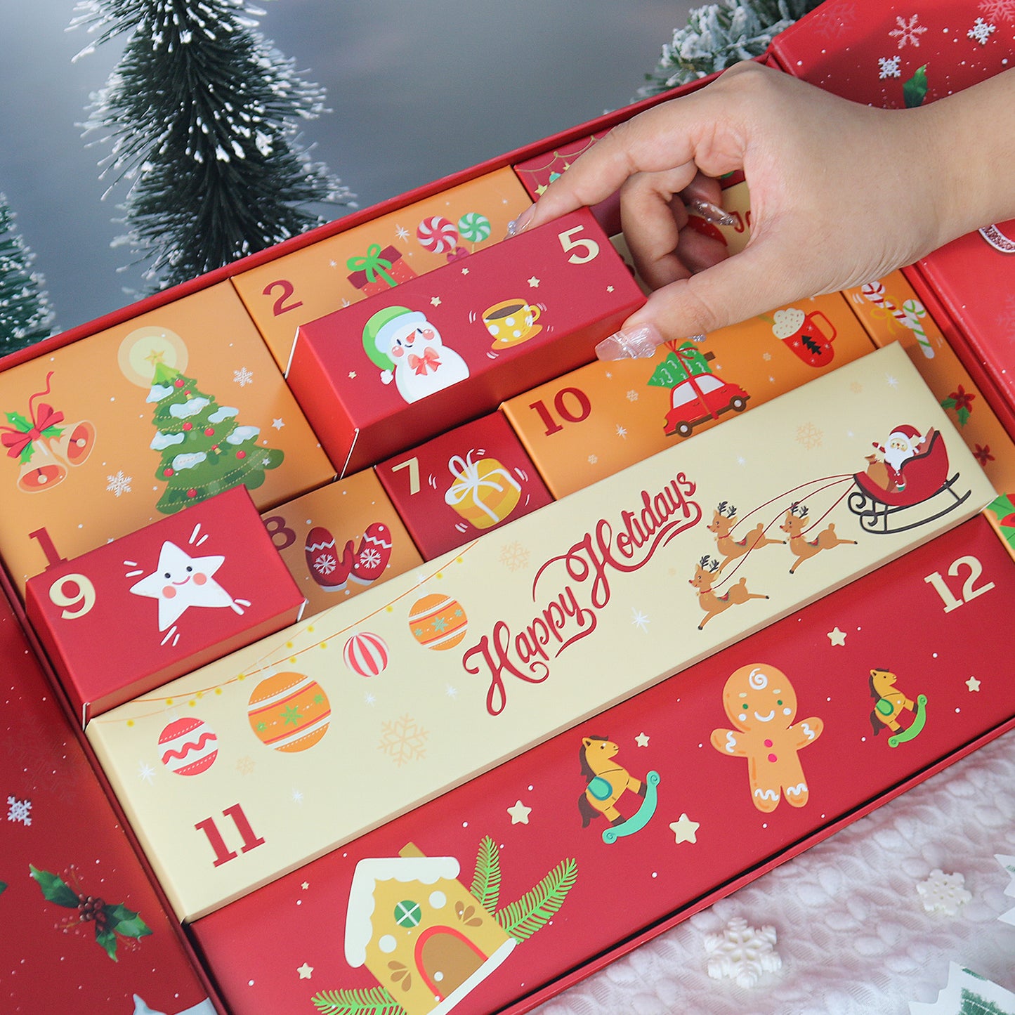 Diamantmålning Julmysterie Presentask-Röd-2