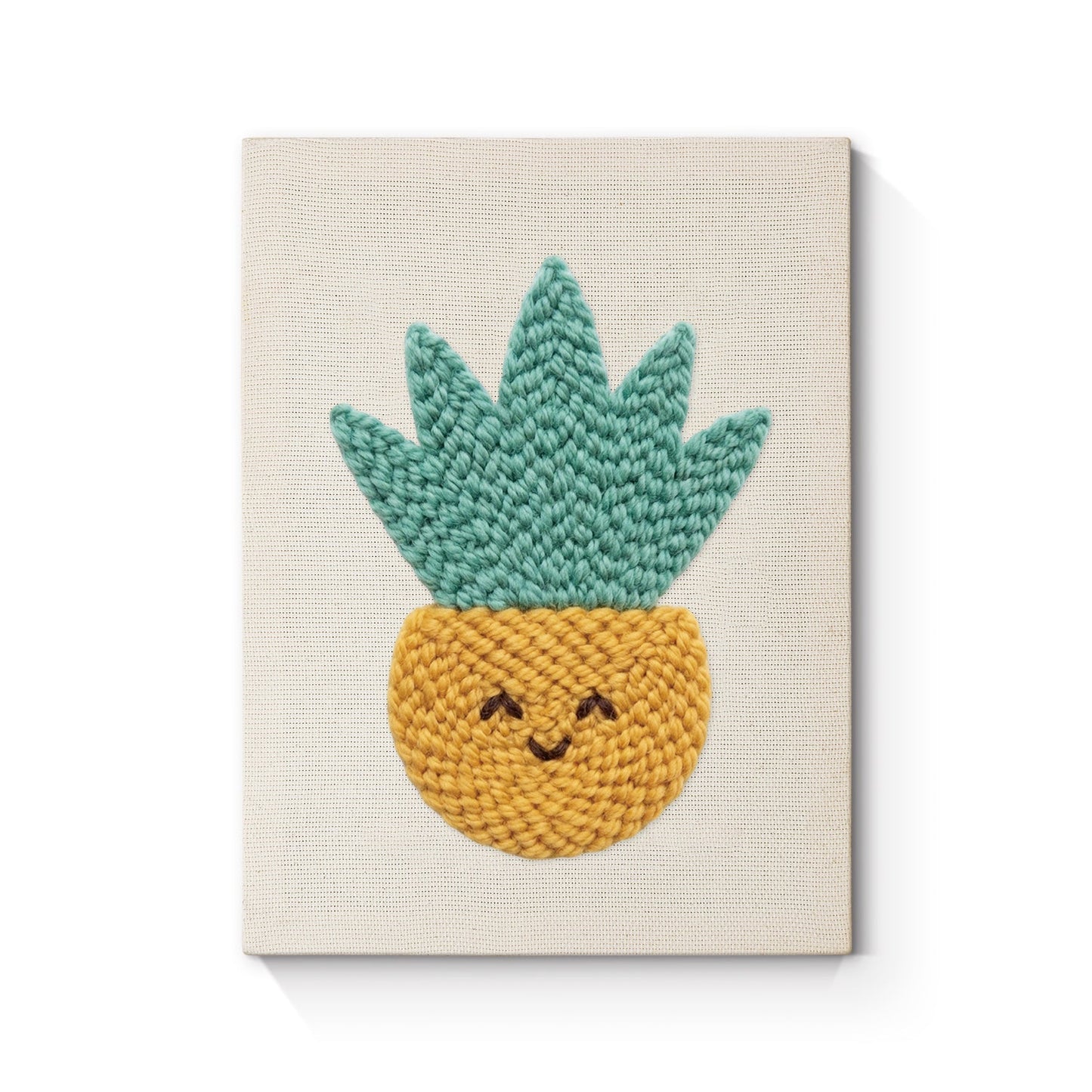 Leende ananas – Punch needle-broderi