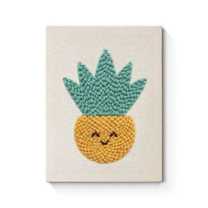 Leende ananas – Punch needle-broderi