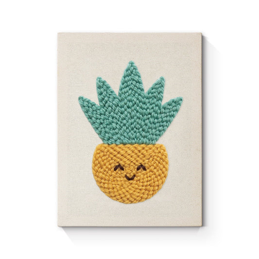 Leende ananas – Punch needle-broderi