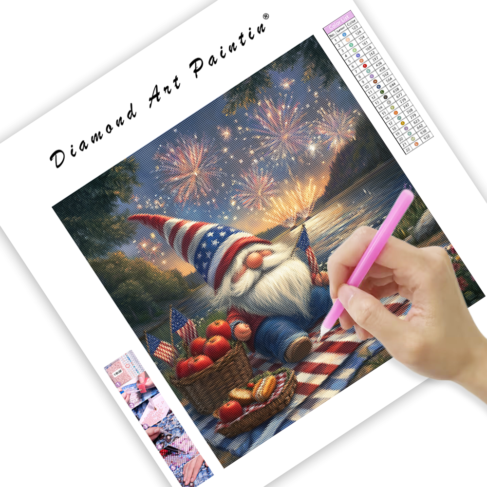 Patriotisk gnompicknick - Diamantmålning