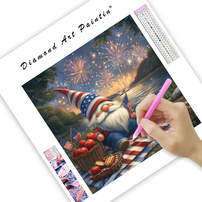Patriotisk gnompicknick - Diamantmålning