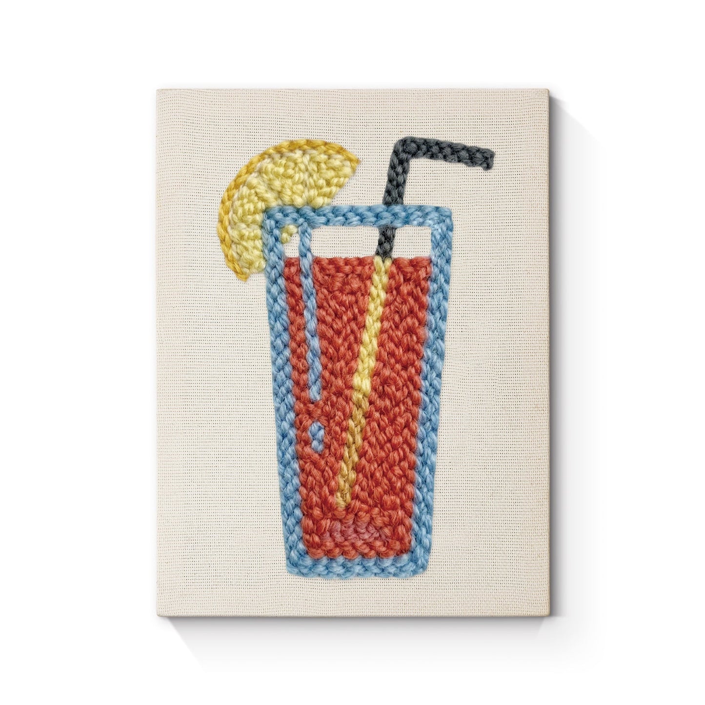 Apelsindrink med citron – Punch needle-broderi