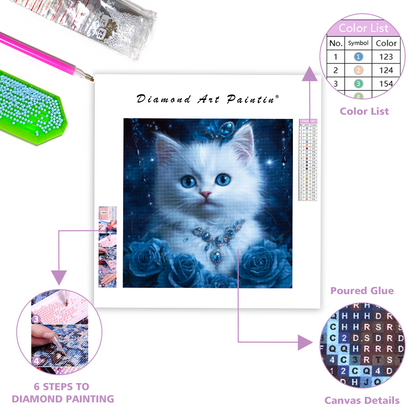 Kunglig blå kattunge - diamantmålning