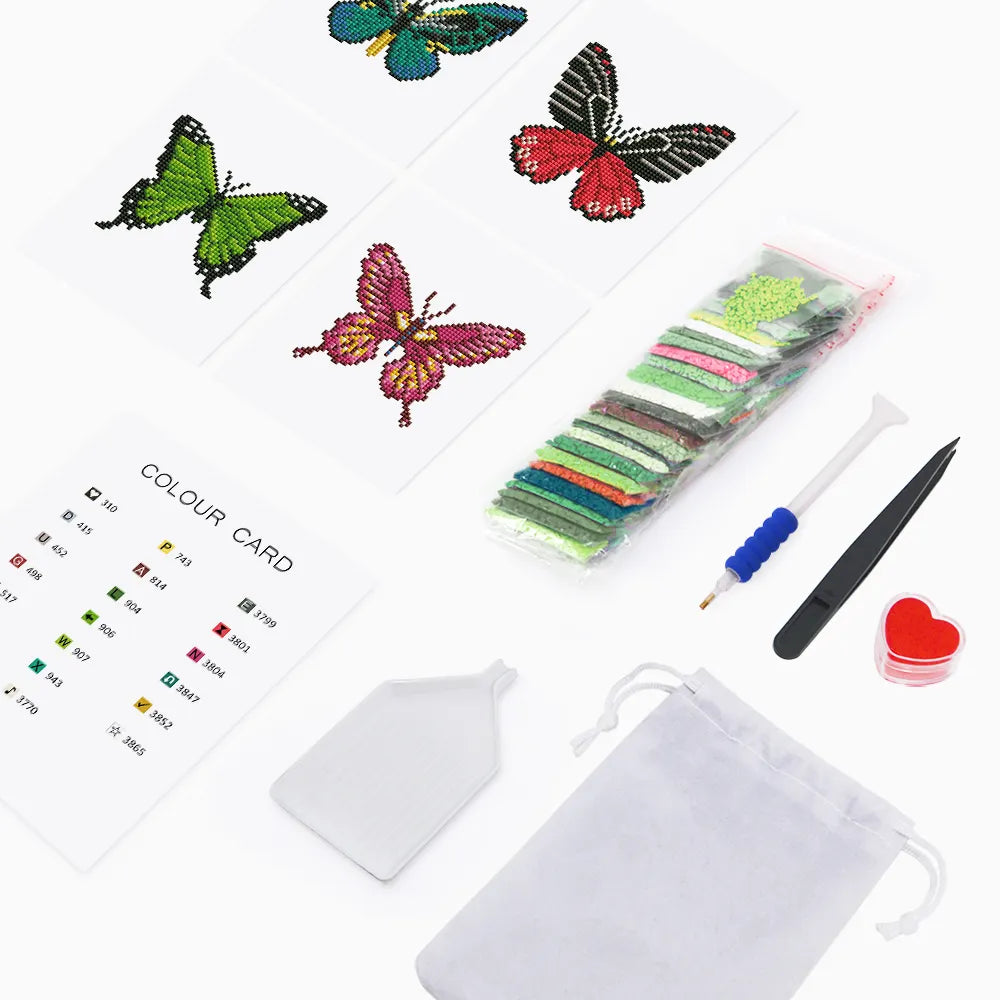 Mini–Set med färgstarka fjärilar