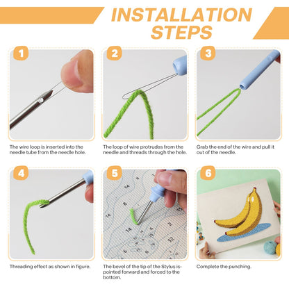 Bananbroderi – Punch needle-broderi