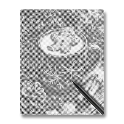 Pepparkaksgubbe och varmt te - Prickmålning